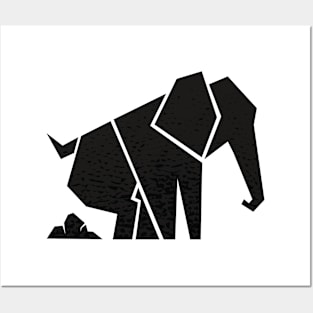 Geometric Elephant Posters and Art